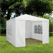 (White) Gr8 Garden Gazebo With Sides 3x3m | Outdoor Party Tent