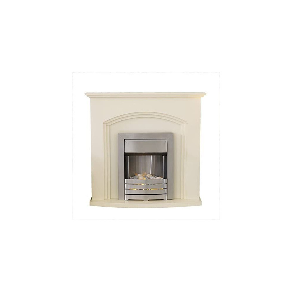 Adam Truro Fireplace Suite in Ivory with Helios Electric Fire, 2000 Watt