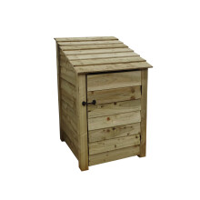 (4ft, Light Green) Wooden Log Store With Door - Standard Roof (L-79cm, H-126cm / 180cm, W-81cm)