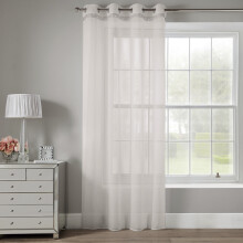 Alan Symonds Glitter Eyelet Ready Made Ivory 54" Single Curtain Panel