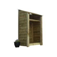 (6ft, Light Green) Wooden Log Store With Kindling Shelf - Standard Roof (L-79cm, H-126cm / 180cm, W-81cm)