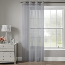 Alan Symonds Glitter Eyelet Ready Made Silver 54" Single Curtain Panel