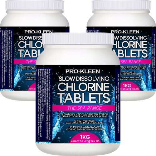 Pro-Kleen (3KG) Stabilised Slow Dissolving Chlorine 20g Tablets
