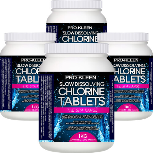Pro-Kleen (4KG) Stabilised Slow Dissolving Chlorine 20g Tablets