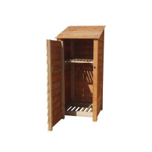 (6ft, Rustic Brown) Wooden Log Store With Door And Kindling Shelf - Standard Roof (L-79cm, H-126cm / 180cm, W-81cm)