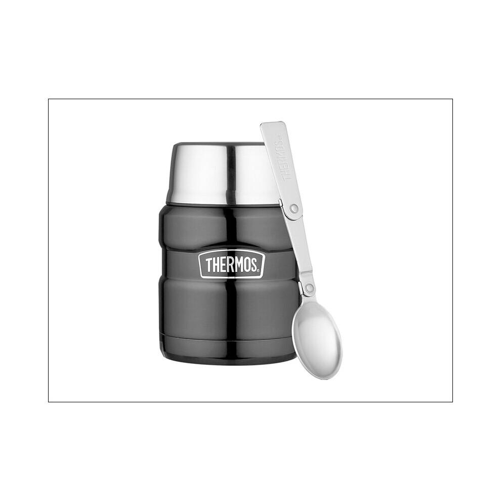 Thermos King Food Flask Stainless Steel Gunmetal 470ml 105053