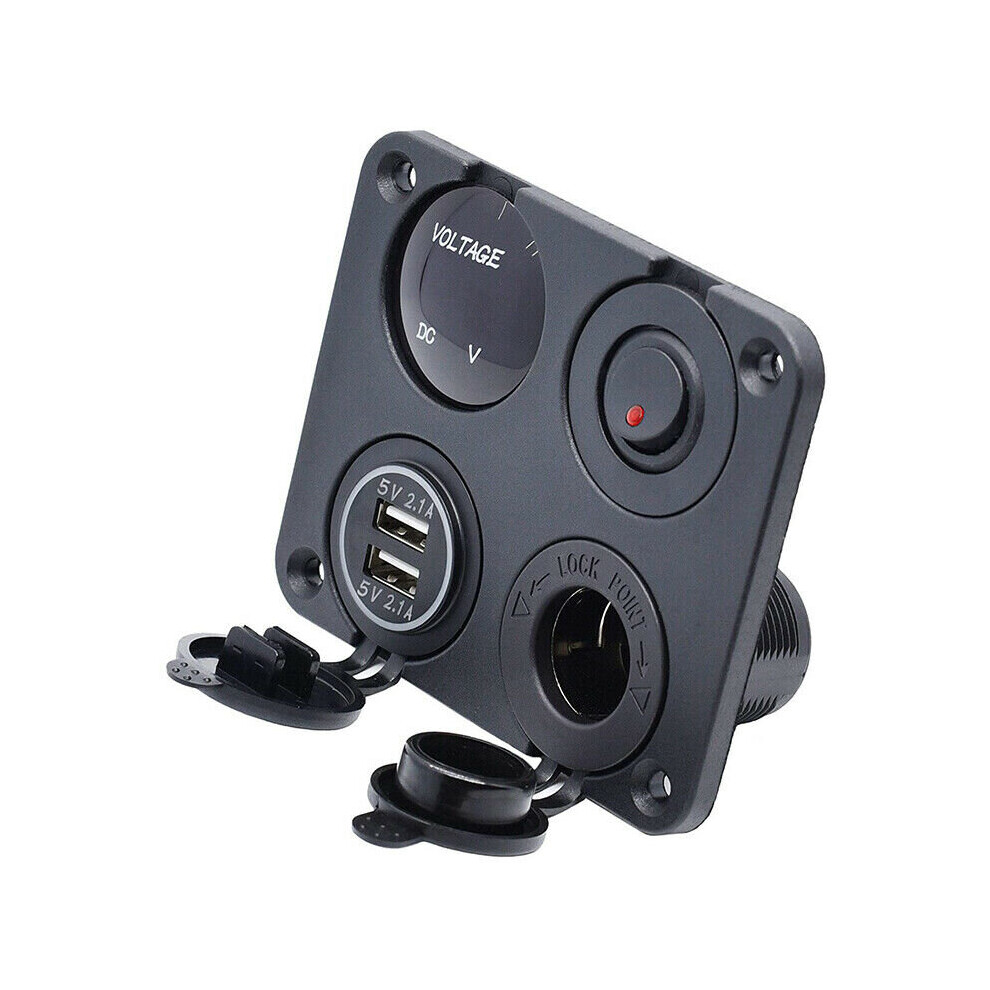 Car Cigarette Lighter Socket Charger Adapter Mount Panel Power Switch 7371875210621