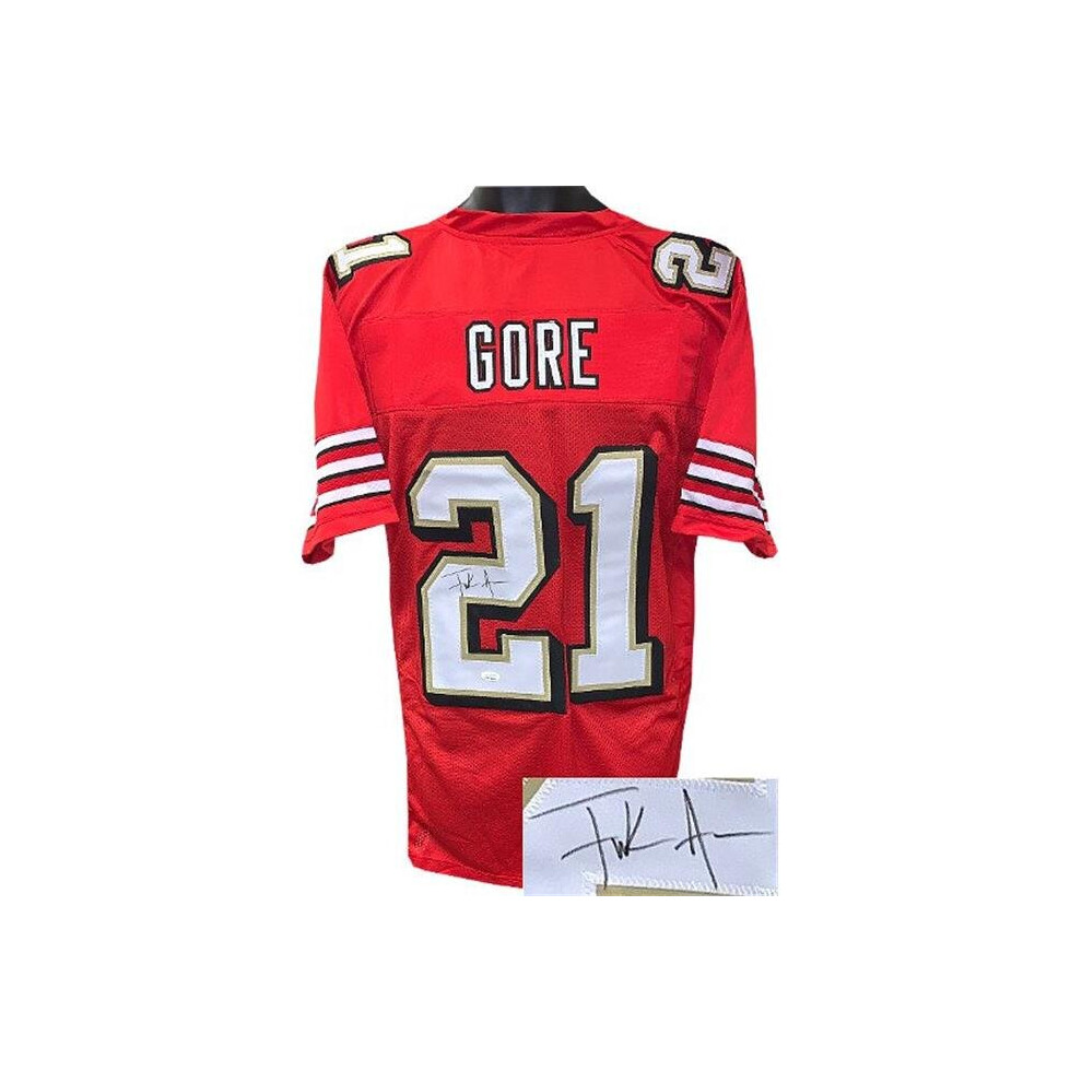 Photos - Football Kit Athlon Sports CTBL-028416 Frank Gore Signed Red TB Shadow No. Custom Stitched Pro Style Football Jersey - Extra Large - JSA