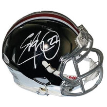 Athlon Sports CTBL-028438 Eddie George Signed Ohio State Buckeyes Riddell Chrome Mini Helmet No.27 - Beckett Witnessed - Heisman