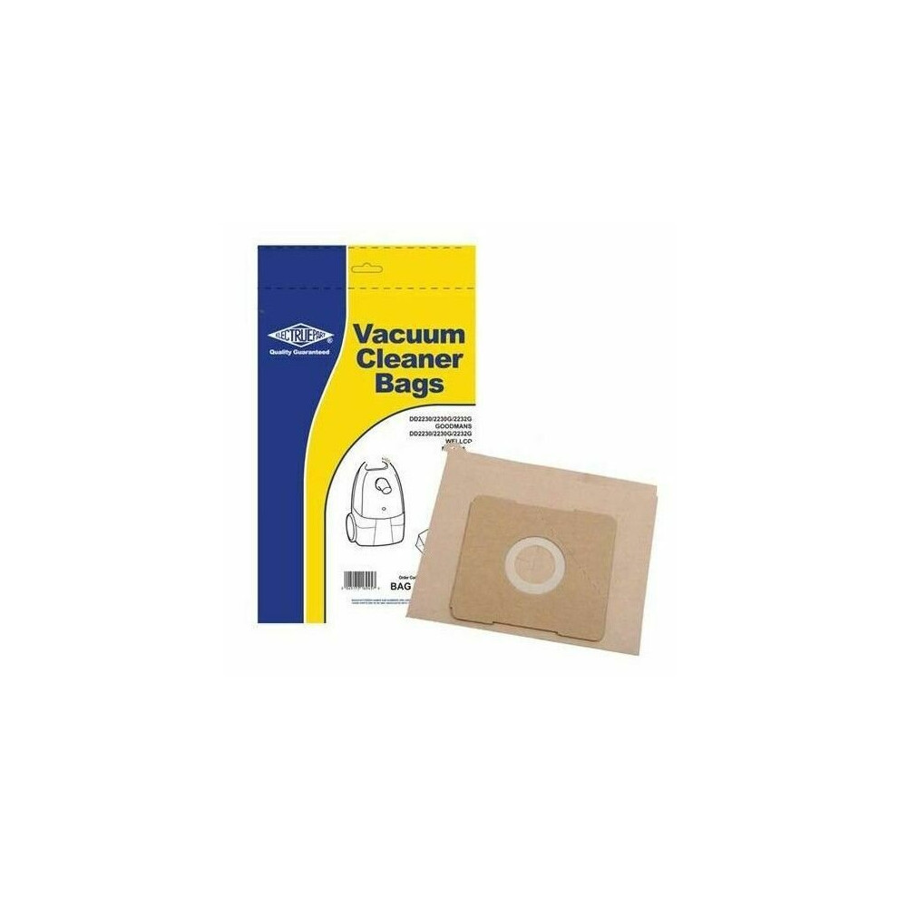 FITS WELLCO CV102 CV103 CV104 VACUUM CLEANER HOOVER PAPER DUST BAGS 5 PER PACK