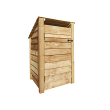 (4ft, Light Green) Wooden Log Store With Doors - Reverse Roof (L-79cm, H-126cm / 180cm, W-81cm)