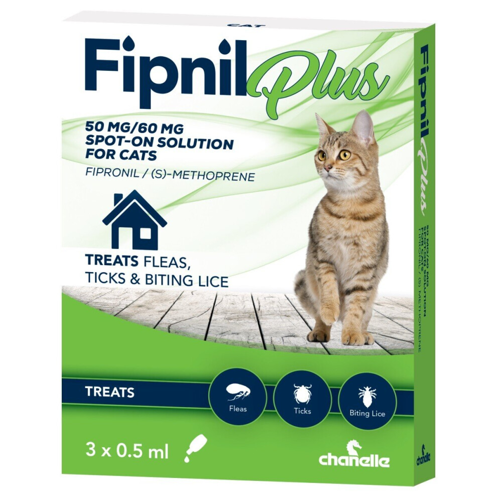 Fipnil Plus Spot On Cat Flea Treatment 0.5ml x 3 Pipettes