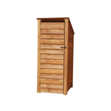 (6ft, Rustic Brown) Wooden Log Store With Doors - Reverse Roof (L-79cm, H-126cm / 180cm, W-81cm)