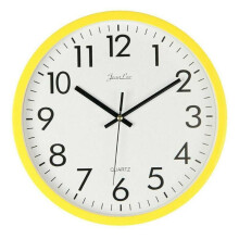 (Yellow) 10 inch Bedroom Kitchen Round Wall Clock Silent Non Ticking Sweeping Room Decors