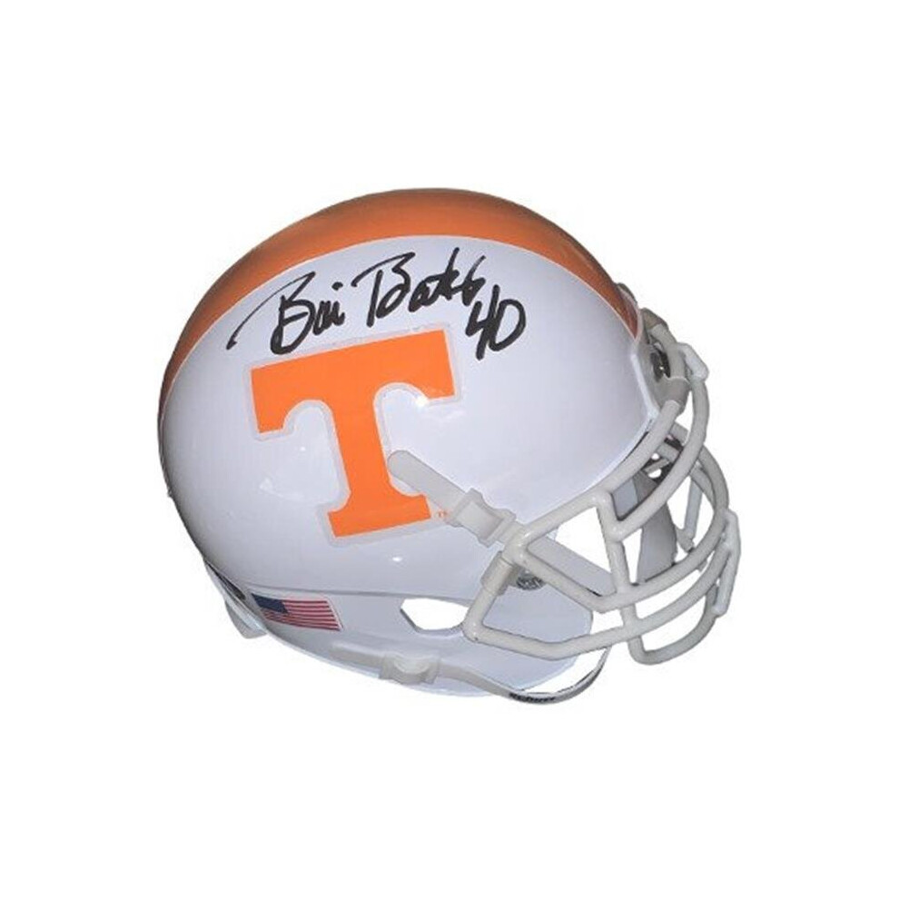 Athlon Sports CTBL-028531 Bill Bates Signed Tennessee Volunteers Schutt NCAA Authentic Mini Helmet No.40 - PSA Authentic