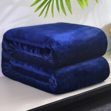 (Deep Blue, 70*100cm) Soft Comfy Flannel Fleece Blanket Throw Sofa Bed Adults Kids Warm Bedroom Throws