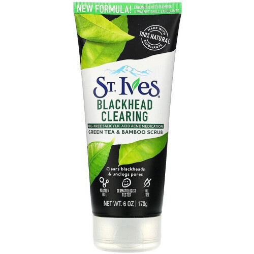 St. Ives, Απομάκρυνση Μαύρων Θηλών Γρανάζη, Green Tea & Bamboo, 6 oz (170 g)