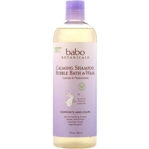 Babo Botanicals, Shampoo, Bagnoschiuma e Detergente, Lavanda e Olmaria