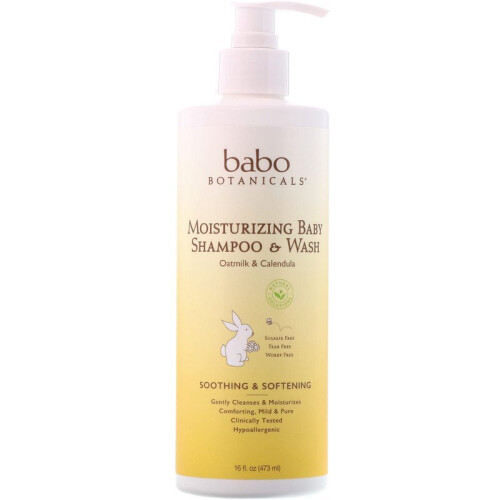 Babo Botanicals, Xampu e Lavar, Aveia e Calêndula, 16 fl oz (473 ml)