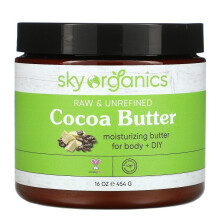 Sky Organics, Céu Orgânico, Manteiga de Cacau Crua e Não Refinada, 16 oz (454 g)