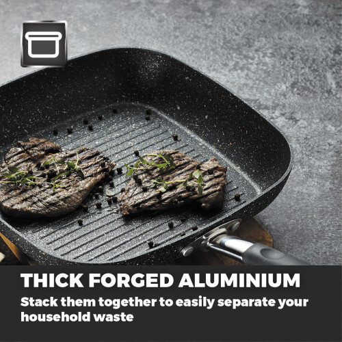 Tower Tower T900115 Precision 28cm Non-Stick Grill Pan, Black 2