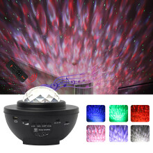 (negro) Proyector de Luz Galaxy: Estrellas y Ondas, USB, LEDs de Estrellas, Música, Luz del Cielo, Noche Estrellada, Nebulosa planetaria