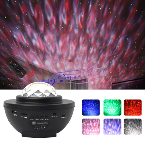 (black) Galaxy Light Projector Star and Waves Projector USB Powered LED Starlights Music Sky Light Starry Night Light Planetarium Nebula Projector