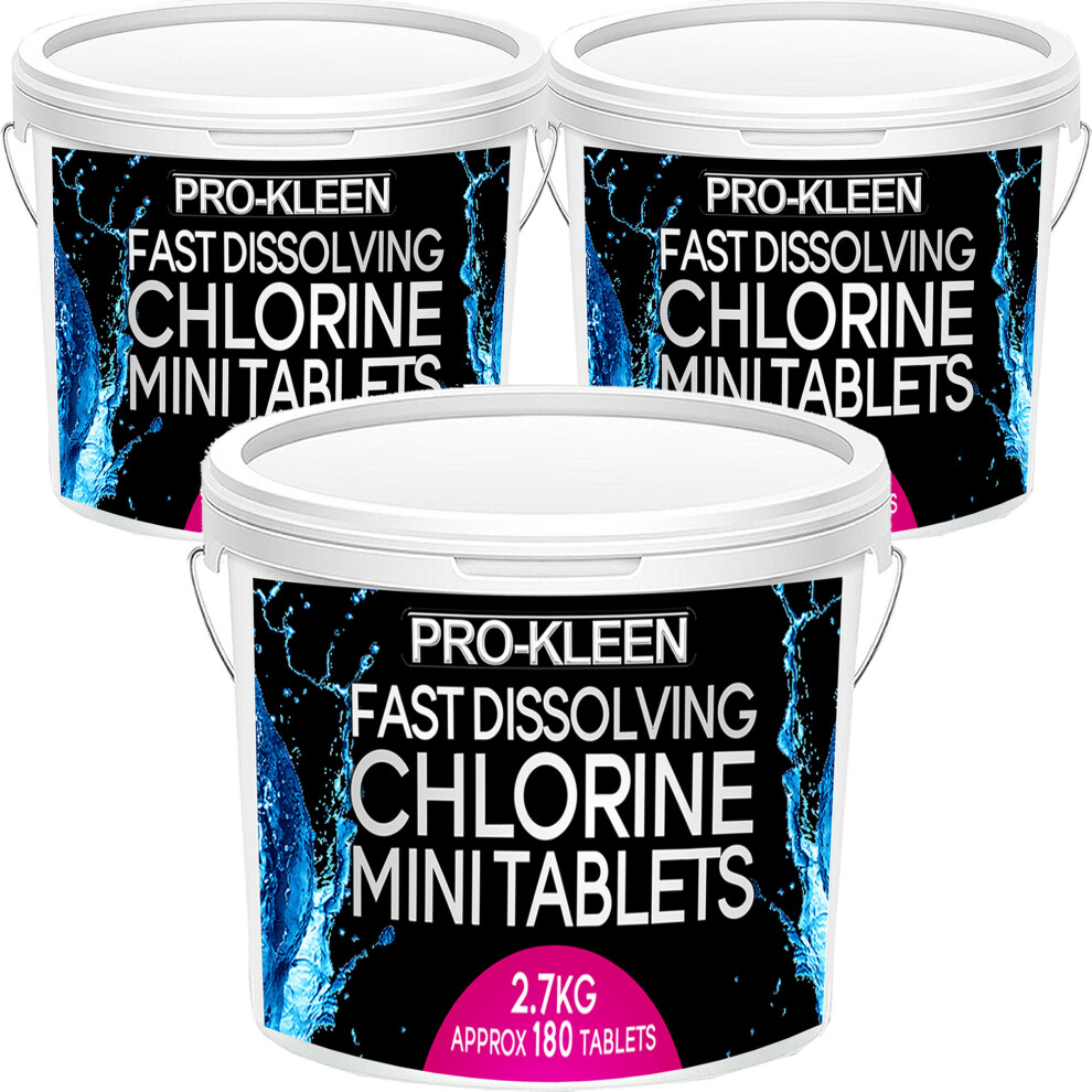 (3 x 180 Tablet Tub*) Stabilised Chlorine Fast Dissolving Mini Tablets