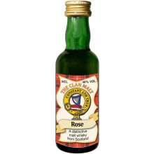 Rose Clan Crest Miniature Whisky Collectable 5cl Bottle, Made in Scotland