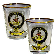 Shot Glass Keith Clan Crest Set of 2 Whisky Tots Scottish Made