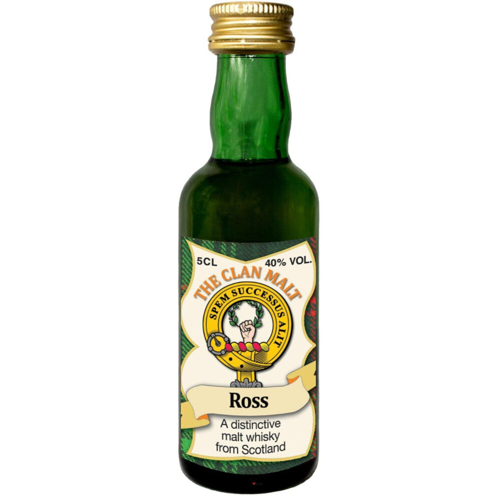 I Luv Ltd Ross Clan Crest Miniature Whisky Collectable 5Cl Bottle, Made In Scotland