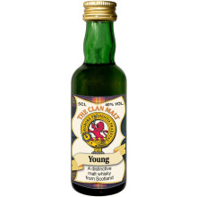 Young Clan Crest Miniature Whisky Collectable 5cl Bottle, Made in Scotland