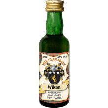 Wilson Clan Crest Miniature Whisky Collectable 5cl Bottle, Made in Scotland