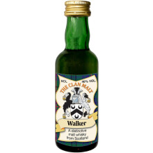 Walker Clan Crest Miniature Whisky Collectable 5cl Bottle, Made in Scotland