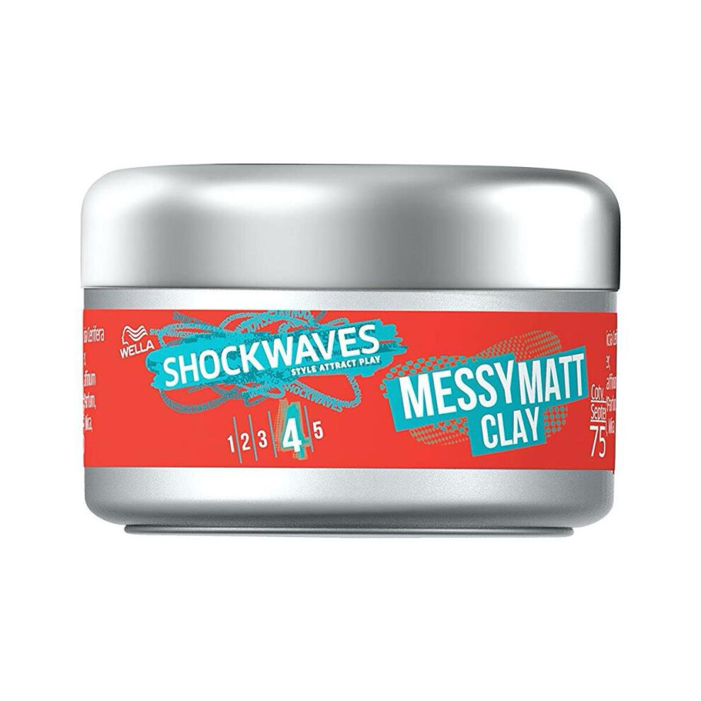 Wella Shockwaves Ultimate Effects Go Matt Hair Clay - 75ml