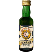 Armstrong Clan Crest Miniature Whisky Collectable 5cl Bottle, Made in Scotland