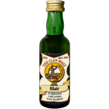 Blair Clan Crest Miniature Whisky Collectable 5cl Bottle, Made in Scotland