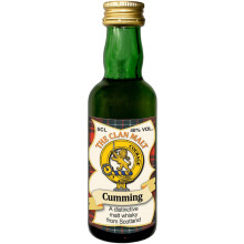 Cumming Clan Crest Miniature Whisky Collectable 5cl Bottle, Made in Scotland