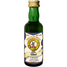 Elliot Clan Crest Miniature Whisky Collectable 5cl Bottle, Made in Scotland