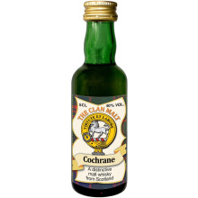 Cochrane Clan Crest Miniature Whisky Collectable 5cl Bottle, Made in Scotland