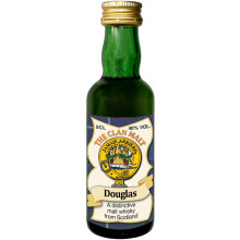 Douglas Clan Crest Miniature Whisky Collectable 5cl Bottle, Made in Scotland