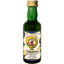 Colquhoun Clan Crest Miniature Whisky Collectable 5cl Bottle, Made in Scotland