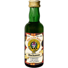 Buchanan Clan Crest Miniature Whisky Collectable 5cl Bottle, Made in Scotland