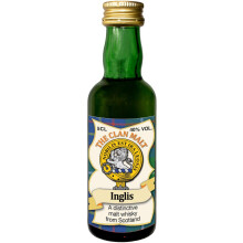 Inglis Clan Crest Miniature Whisky Collectable 5cl Bottle, Made in Scotland