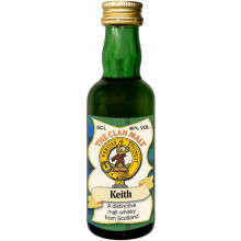 Keith Clan Crest Miniature Whisky Collectable 5cl Bottle, Made in Scotland