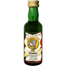 Dunbar Clan Crest Miniature Whisky Collectable 5cl Bottle, Made in Scotland
