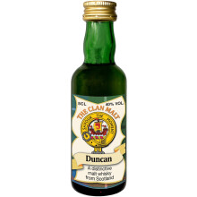 Duncan Clan Crest Miniature Whisky Collectable 5cl Bottle, Made in Scotland