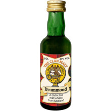 Drummond Clan Crest Miniature Whisky Collectable 5cl Bottle, Made in Scotland