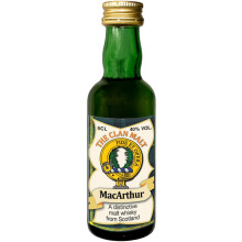 MacArthur Clan Crest Miniature Whisky Collectable 5cl Bottle, Made in Scotland