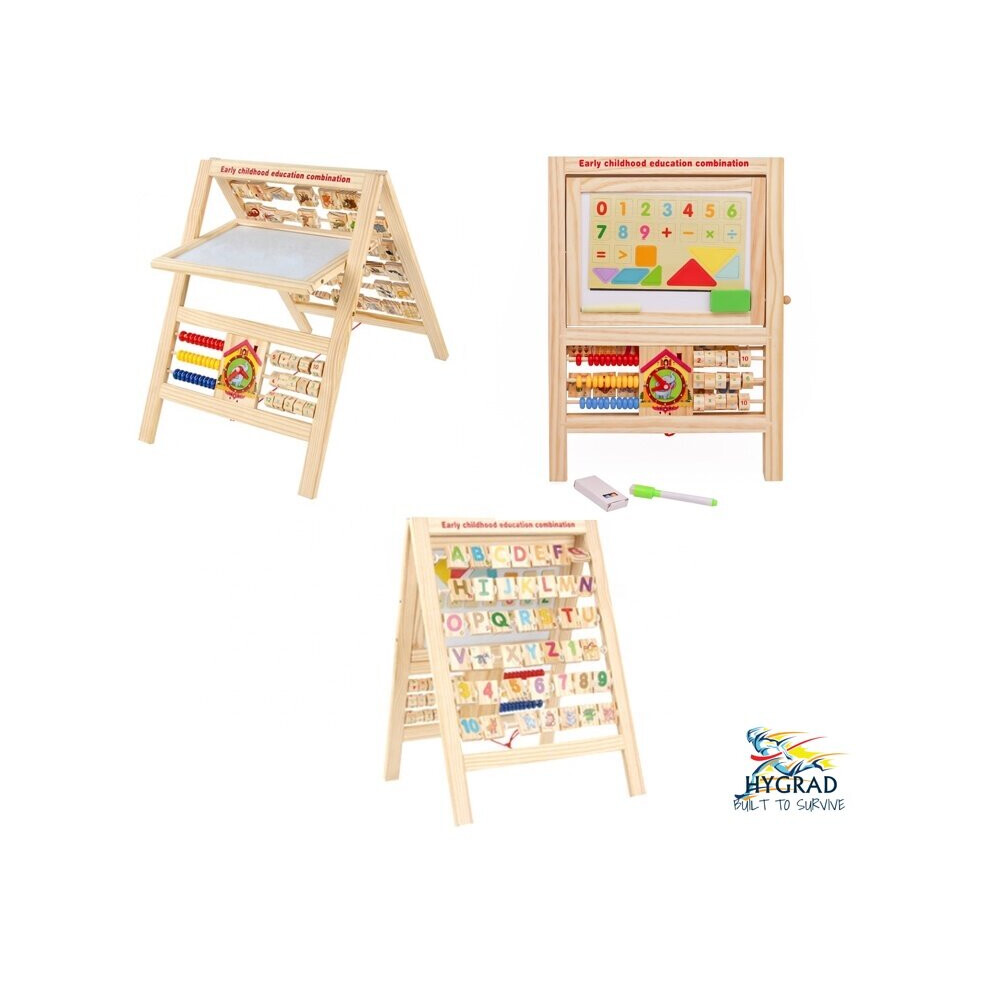 7 in 1 Kids Educational Easel Blackboard Multi-Activity Drawing Board Alphabet